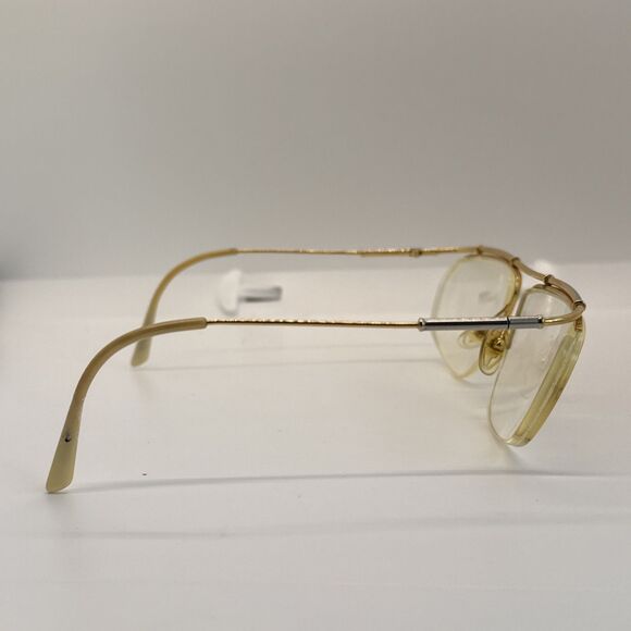 LOGO Paris Eyeglasses Half Rim Metal Frame 006 Gold Cream France 80's. - Picture 3 of 16
